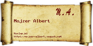 Mojzer Albert névjegykártya