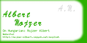 albert mojzer business card